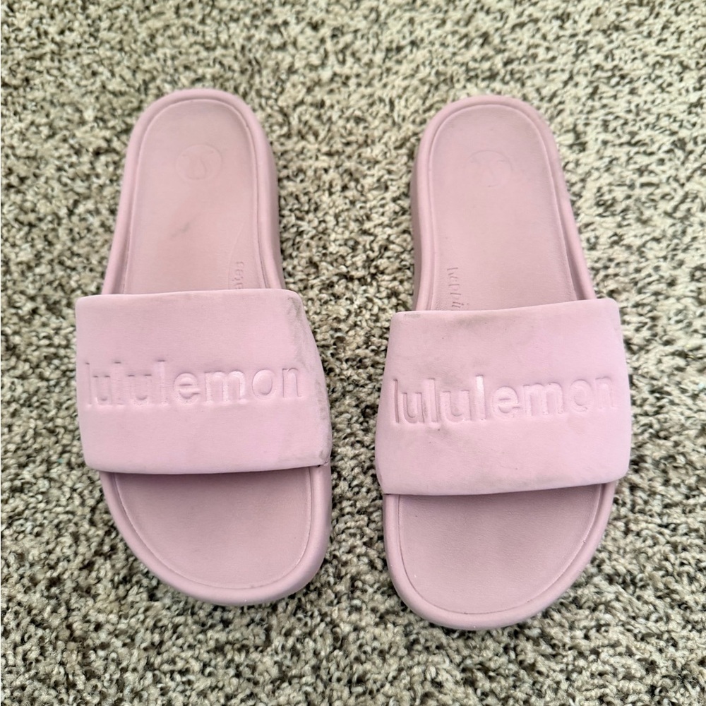 Lululemon Restfeel Rose Blush Pink Slide Sandals 7